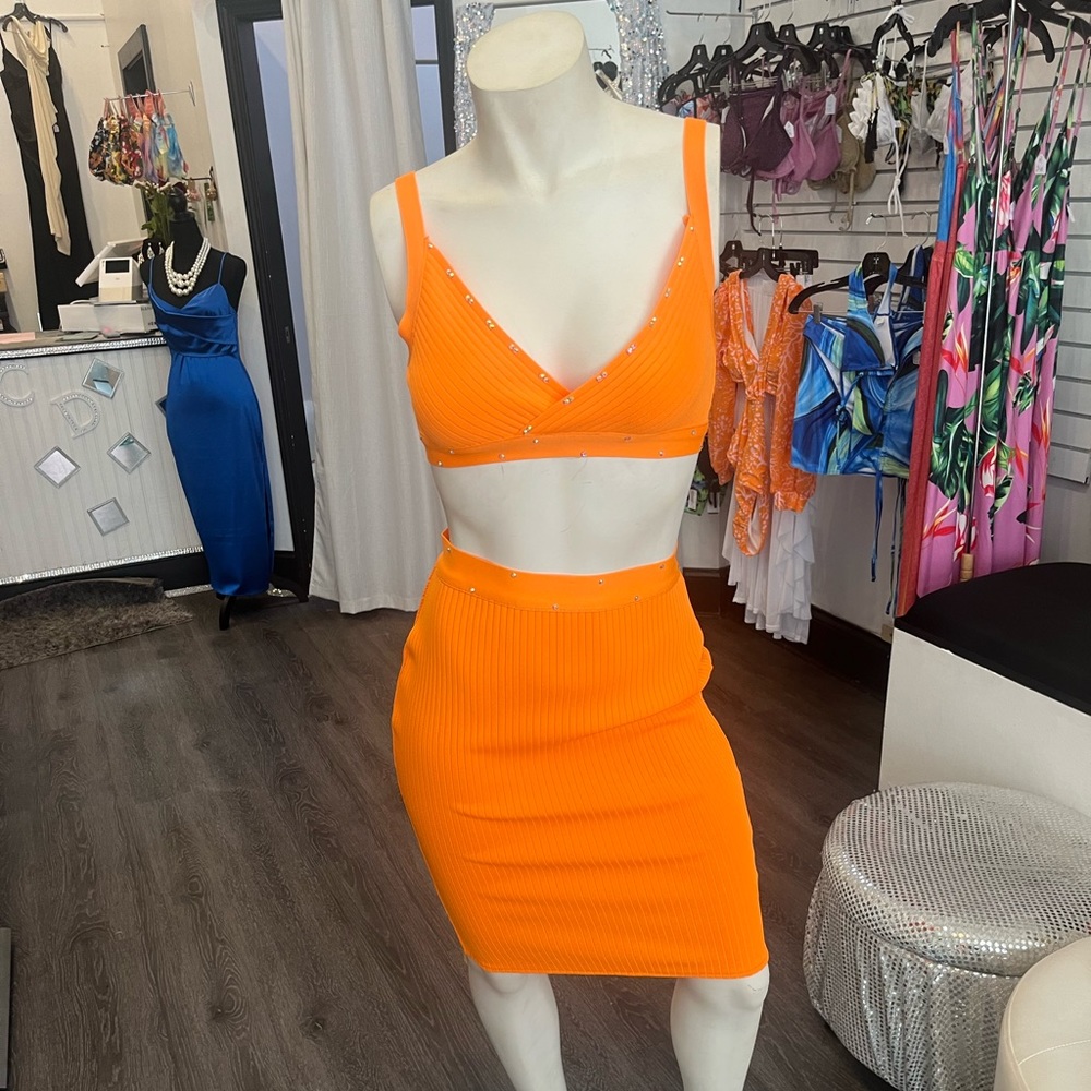 Two piece high quality spandex skirt set
